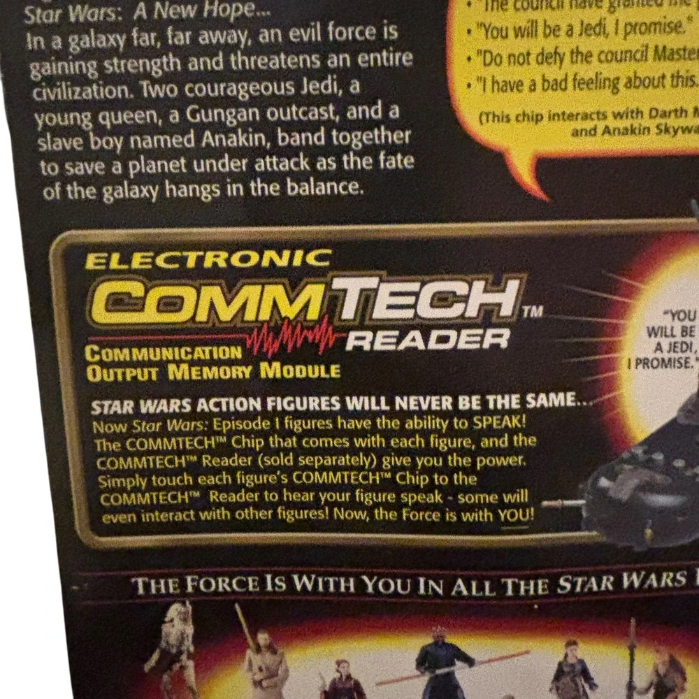 Star Wars Episode I Obi-Wan Kenobi Jedi Duel Action Figure CommTech Hasbro New - Picture 8 of 16